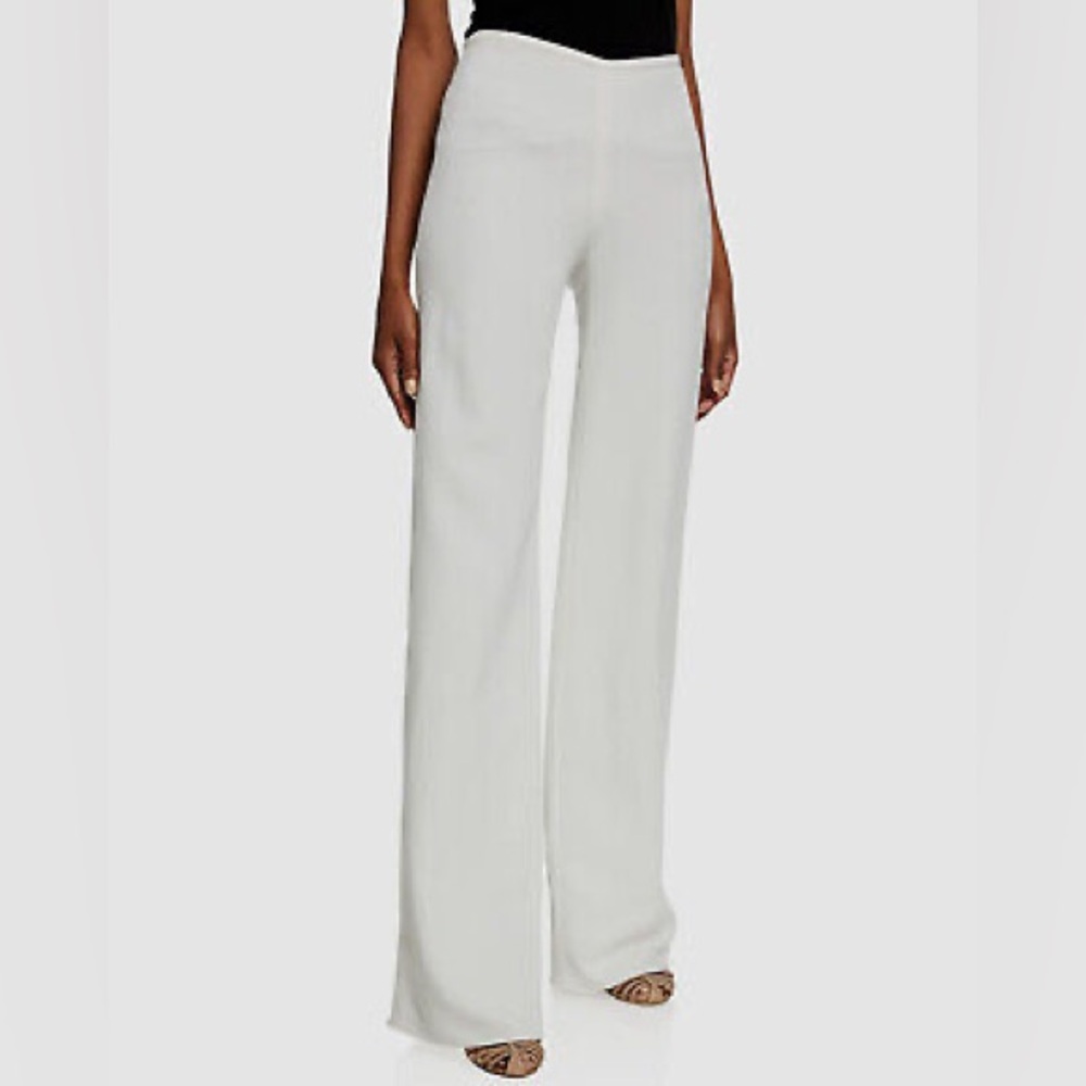 Armani Collezioni flat front off white pant in size 10